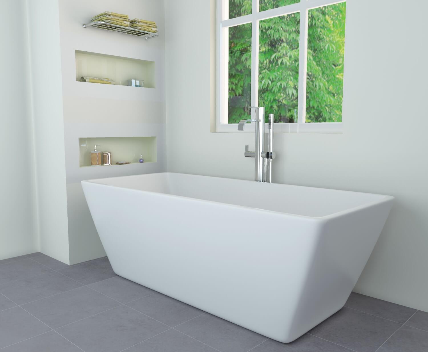 ORANS BAÑERA ACRILICA EXENTA  170X75X60 c/VALV (RECTANGULAR)