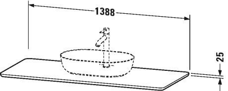 DURAVIT LUV NOGAL AMERICANO MESADA 1388 X 595 MM