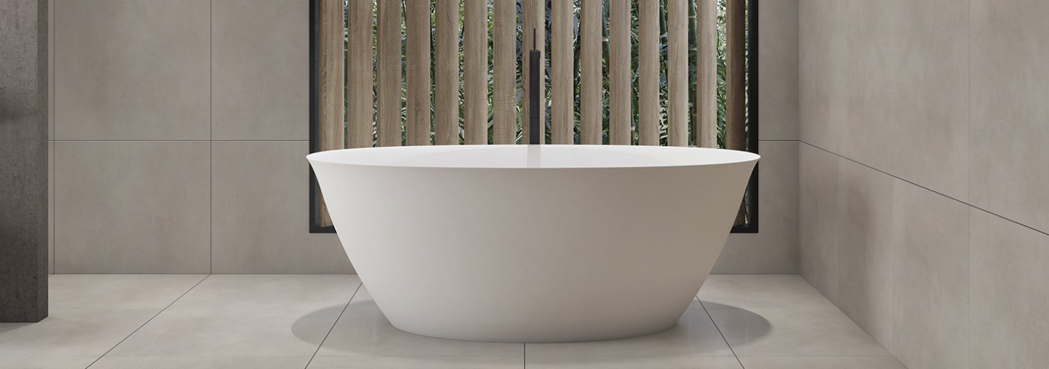 SABBIA PARATY BLANCO MATE BAÑERA EXENTA CON VALVULA CROMO 1680 X 890 MM