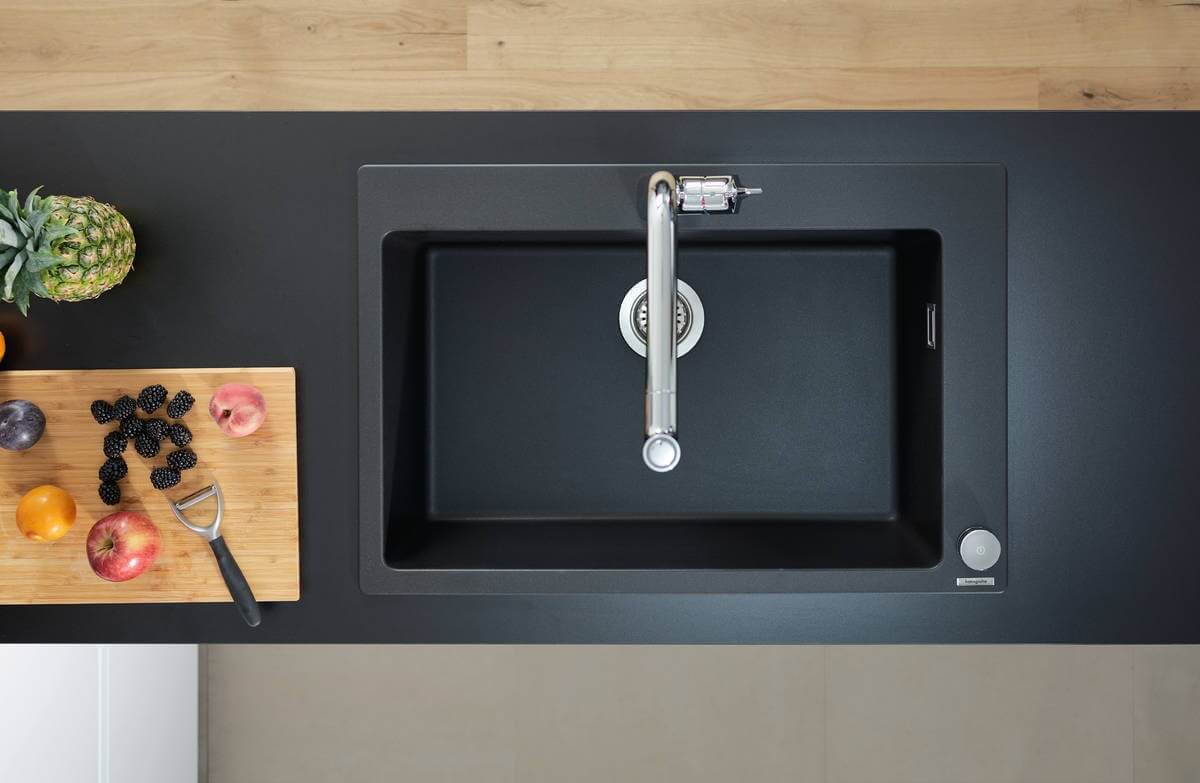 HANSGROHE SINKS\tNEGRO GRAFITO 770 X 510 MM PILETA