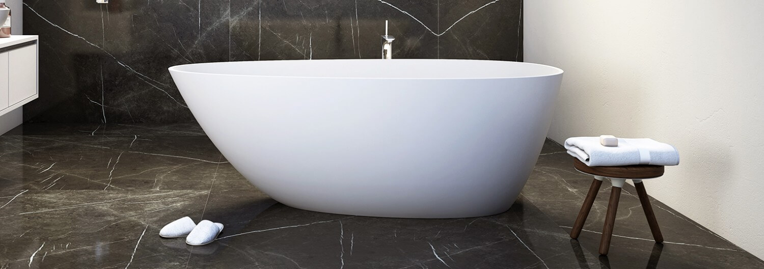 SABBIA ANGRA BLANCO MATE BAÑERA EXENTA CON VALVULA  CROMO 1790 X 890 MM